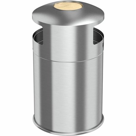 HLS Commercial 50-Gallon Dual Side-Entry Trash Can - 50 gal Capacity - Round - Durable, Compact, Smudge Resistant, Ash Pan, Wate