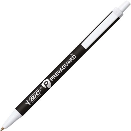 BIC PrevaGuard Clic Stic Antimicrobial Ballpoint Pen - Medium Pen Point - 1 mm Pen Point Size - Retractable - Black - Black Barr