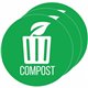 HLS Commercial Refuse Bin Icon Sticker - Waterproof - "Compost" - 1/10" Height x 4" Width x 4" Length - 4" Diameter - Circle - G