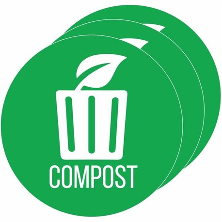 HLS Commercial Refuse Bin Icon Sticker - Waterproof - "Compost" - 1/10" Height x 4" Width x 4" Length - 4" Diameter - Circle - G