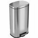 HLS Commercial Stainless Steel Soft Step Trash Can - 8 gal Capacity - Fire Resistant - Smooth, Pedal Control, Fingerprint Resist