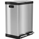 HLS Commercial Fire-Rated Soft Step Trash Can - 16 gal Capacity - Pedal Control, Handle, Durable, Smooth, Lid Closure, Fingerpri