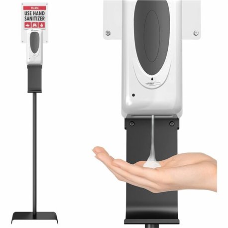 HLS Commercial Floor Stand Sensor Sanitizer Dispenser - Automatic - 1.06 quart Capacity - Support 4 x C Battery - Floor Standing