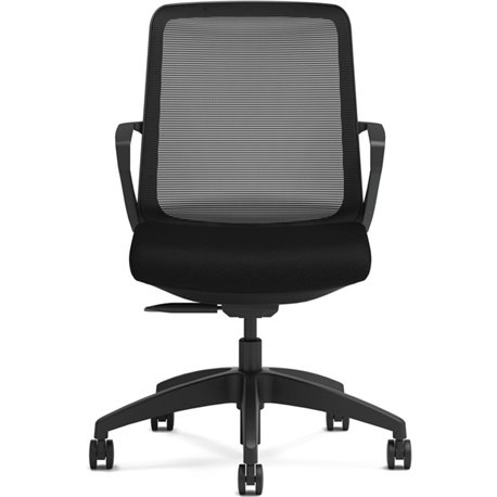 HON Cliq Chair - Fabric Seat - Black Mesh Back - 5-star Base - Black - Armrest