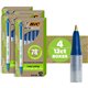 BIC Ecolutions Clic Stic Ballpoint Pen - Medium Pen Point - 1 mm Pen Point Size - Retractable - Blue - Semi Clear Barrel - 48 / 