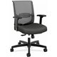 HON Convergence Chair - Black Vinyl, Fabric Seat - Black Mesh Back - Black Frame - 5-star Base - Iron Ore