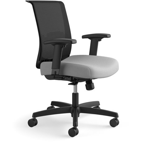 HON Convergence Chair - Black Vinyl, Fabric Seat - Black Mesh Back - Black Frame - 5-star Base - Frost