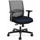 HON Convergence Chair - Navy Vinyl, Fabric Seat - Black Mesh Back - Black Frame - 5-star Base - Navy