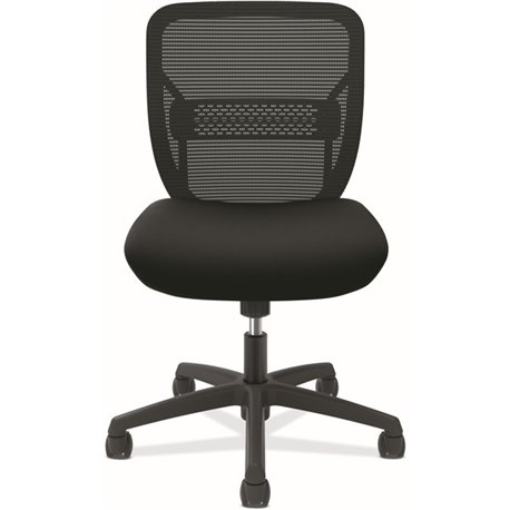 HON Gateway Chair - Fabric Seat - Black Mesh Back - Black Frame - Black