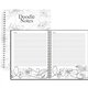 House of Doolittle Doodle Notes Spiral Notebook - 111 Pages - Spiral Bound - 7" x 9" - Black & White Flower Cover - Hard Cover -