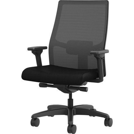 HON Ignition 2.0 Mid-back Big & Tall Task Chair - Black Foam Seat - Black Back - Black Frame - Mid Back - 5-star Base - Armrest 