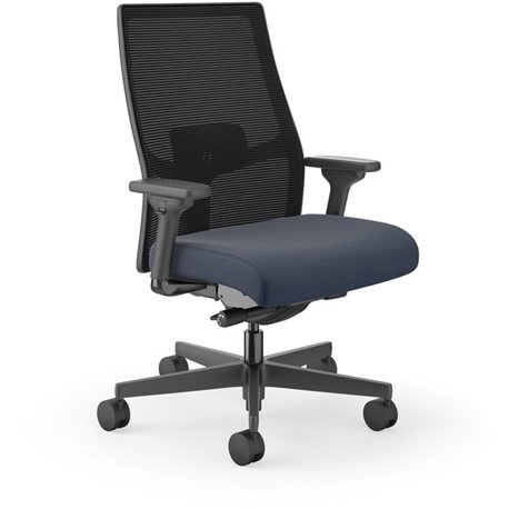 HON Ignition 2.0 Mid-back Big & Tall Task Chair - Navy Foam Seat - Black Back - Black Frame - Mid Back - 5-star Base - Armrest -