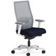 HON Ignition Mid-back Task Chair - Navy Fabric Seat - Fog Mesh Back - Designer White Frame - Mid Back - Armrest - 1 Each