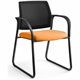 HON Ignition Chair - Apricot Fabric Seat - Black Mesh Back - Black Steel Frame - Sled Base - Apricot - Armrest