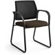 HON Ignition Chair - Espresso Fabric Seat - Black Mesh Back - Black Steel Frame - Sled Base - Espresso - Armrest