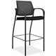 HON Ignition Sitting Stool - Black Fabric Seat - Black Mesh Back - Black Steel Frame - Black - Armrest