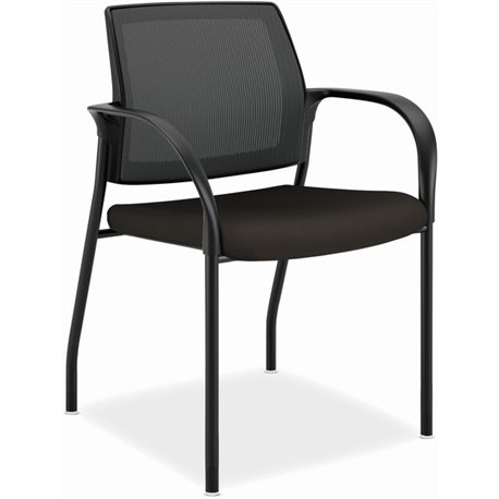 HON Ignition Chair - Espresso Fabric Seat - Black Mesh Back - Black Steel Frame - Espresso - Armrest