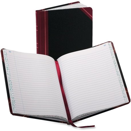 Boorum & Pease Boorum 38 Series Account Books - 150 Sheet(s) - Thread Sewn - 7.62" x 9.62" Sheet Size - Black - White Sheet(s) -