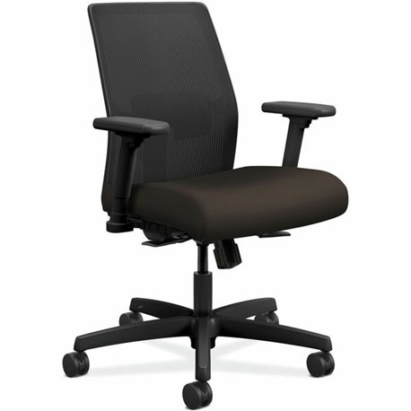 HON - Espresso Fabric Seat - Mesh Back - Black Frame - 5-star Base - 1 Each