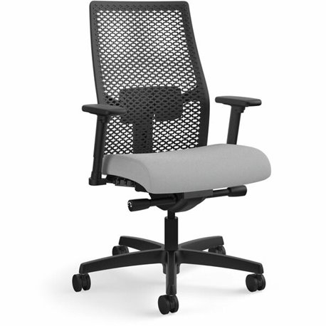 HON Ignition ReActiv Back Task Chair - Fabric Seat - Frost Fabric Seat - Black Mesh Back - Black Frame - 5-star Base - 1 Each