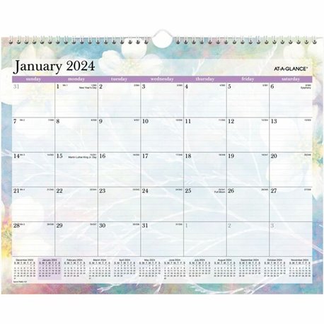 At-A-Glance QuickNotes City of Hope Wall Calendar - Small Size - Julian Dates - Monthly - 12 Month - January 2024 - December 202
