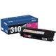 Brother Genuine TN310M Magenta Toner Cartridge - Laser - 1500 Pages - Magenta - 1 Each