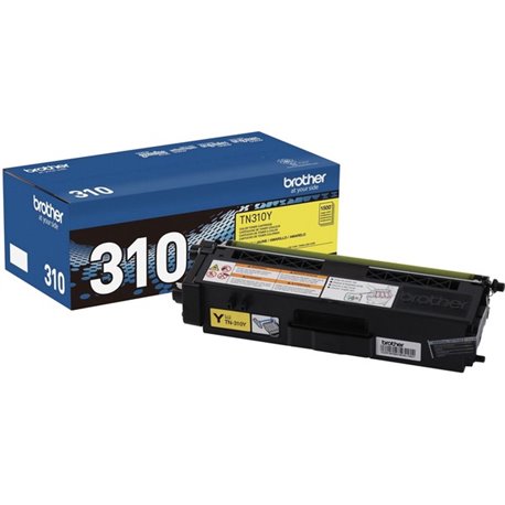 Brother Genuine TN310Y Yellow Toner Cartridge - Laser - 1500 Pages - Yellow - 1 Each