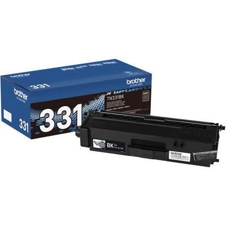 Brother Genuine TN331BK Black Toner Cartridge - Laser - 2500 Pages - Black - 1 Each