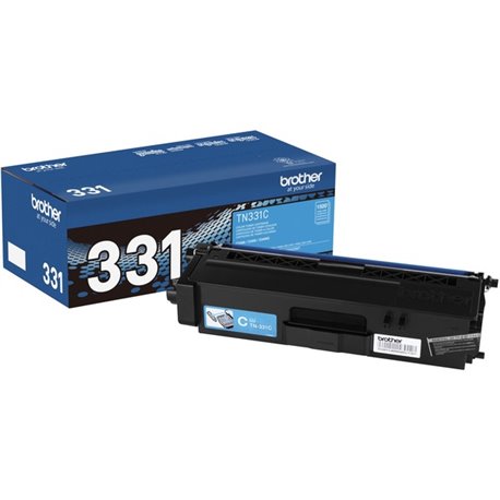 Brother Genuine TN331C Cyan Toner Cartridge - Laser - Standard Yield - 1500 Pages - Cyan - 1 Each