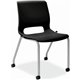 HON Motivate Chair - Plastic Seat - Black Plastic Back - Platinum Metallic Reinforced Resin Frame - Onyx - Plastic