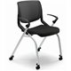 HON Motivate Chair - Black Fabric Seat - Black Back - Platinum Metallic Reinforced Resin Frame - Black - Armrest