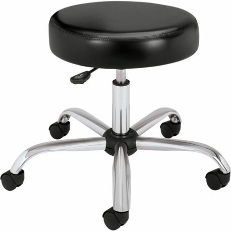 HON Sitting Stool - Black Vinyl Seat - Black Back - Black Frame - Black