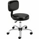 HON Sitting Stool - Black Vinyl Seat - Black Fabric Back - Black Frame - Black