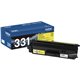 Brother Genuine TN331Y Yellow Toner Cartridge - Laser - 1500 Pages - Yellow - 1 Each