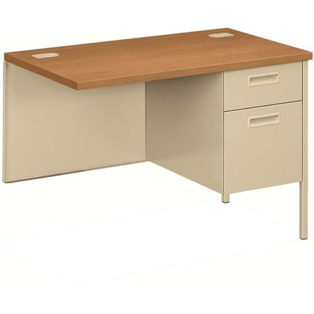 HON Metro Classic Return - 42" x 24"29.5" - 5 x File, Box Drawer(s) - Single Pedestal on Right Side - Square Edge - Material: St