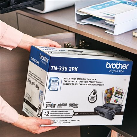 Brother TN336 Original High Yield Laser Toner Cartridge - Twin-pack - Black - 2 / Box - 4000 Pages Black (Per Cartridge)