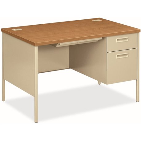 HON Metro Classic HP3251R Pedestal Desk - 48" x 30"29.5" - 2 x Box, File Drawer(s)Right Side - Square Edge - Finish: Harvest, Pu