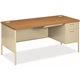 HON Metro Classic HP3265R Pedestal Desk - 66" x 30"29.5" - 2 x Box, File Drawer(s)Right Side - Square Edge - Finish: Harvest, Pu