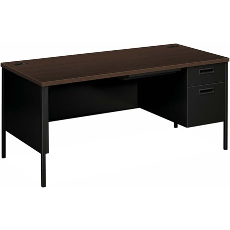 HON Metro Classic HP3265R Pedestal Desk - 66" x 30"29.5" - 2 x Box, File Drawer(s)Right Side - Square Edge - Finish: Mocha, Blac