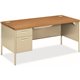 HON Metro Classic HP3266L Pedestal Desk - 66" x 30"29.5" - 2 x Box, File Drawer(s)Left Side - Square Edge - Finish: Harvest, Put