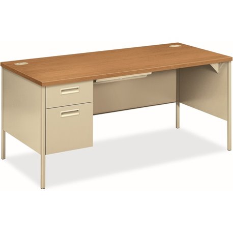 HON Metro Classic HP3266L Pedestal Desk - 66" x 30"29.5" - 2 x Box, File Drawer(s)Left Side - Square Edge - Finish: Harvest, Put