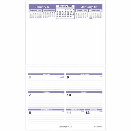 At-A-Glance Flip-A-Week Desk Calendar Refill - Small Size - Julian Dates - Weekly - 12 Month - January 2025 - December 2025 - 1 