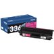 Brother Genuine TN336M High Yield Magenta Toner Cartridge - Laser - High Yield - 3500 Pages - Magenta - 1 Each