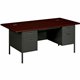 HON Metro Classic HP3276 Pedestal Desk - 72" x 36"29.5" - 5 x Box, File Drawer(s) - Double Pedestal - Square Edge - Finish: Char