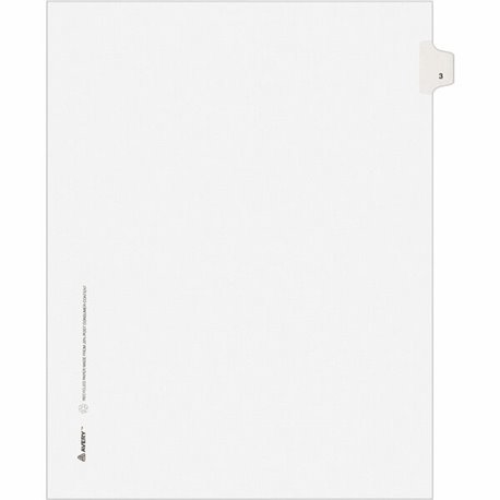 Avery Individual Legal Exhibit Dividers - Avery Style - Unpunched - 25 x Divider(s) - 25 Printed Tab(s) - Digit - 3 - 1 Tab(s)/S