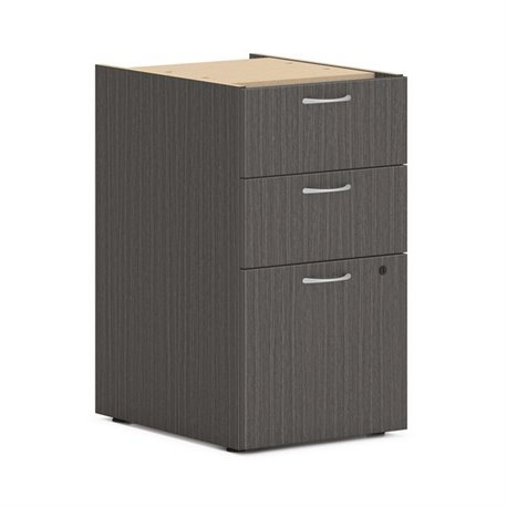 HON Mod HLPLPSBBF Pedestal - 15" x 20"28" - 3 x Box, File Drawer(s) - Finish: Slate Teak