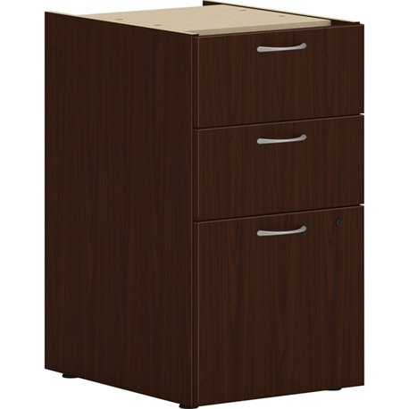 HON Mod HLPLPSBBF Pedestal - 15" x 20"28" - 3 x Box, File Drawer(s) - Finish: Traditional Mahogany, Laminate