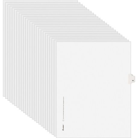 Avery Individual Legal Exhibit Dividers - Avery Style - Unpunched - 25 x Divider(s) - 25 Printed Tab(s) - Digit - 10 - 1 Tab(s)/