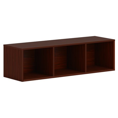 HON Mod Wall Mounted Storage | Open | 48"W | Traditional Mahogany Finish - 48" x 14"39.8" - Finish: Mahogany