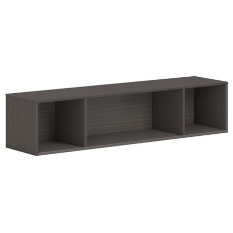 HON Mod Wall Mounted Storage | Open | 60"W | Slate Teak Finish - 60" x 14"39.8" - Finish: Slate Teak